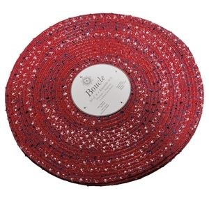 Benson Mills Set‎ of Six Red Americana Round Polyester Placemats 15in